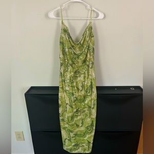 SHEIN sparkly green midi dress/tailored to fit size M/L